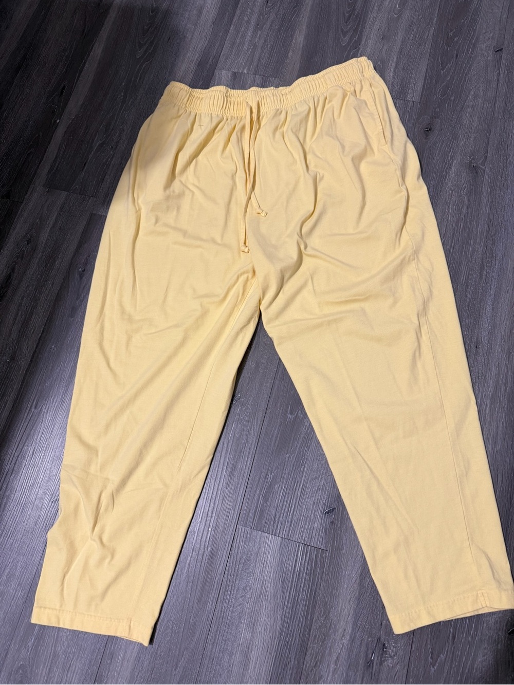 Carolina Colours Relaxed Light Yellow Drawstring Pull On Pants 22/24W